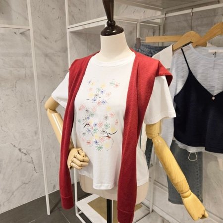 니트숄 플라워티셔츠 세트