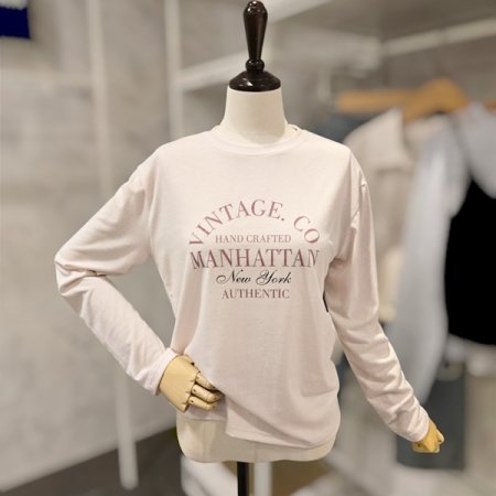 레터링 긴팔 티셔츠