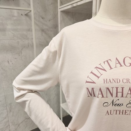 레터링 긴팔 티셔츠