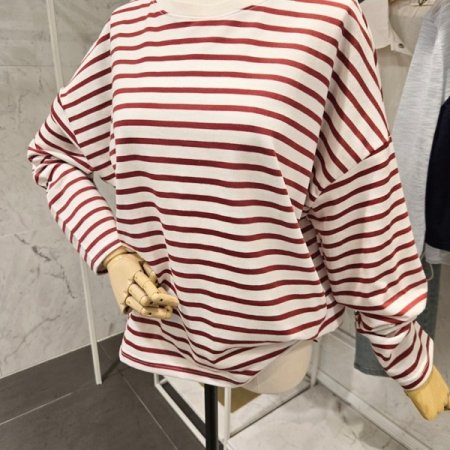 오버핏 스트라이프 티셔츠