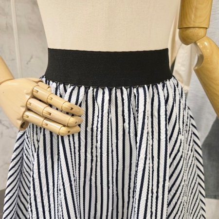 스트라이프 레이스 스커트