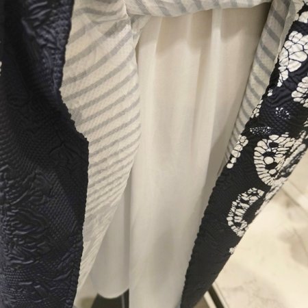 스트라이프 레이스 스커트