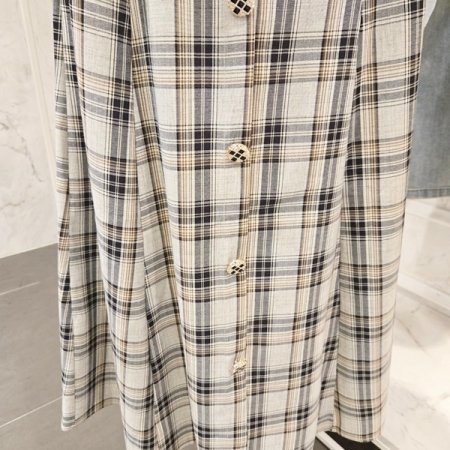 체크 벨트 스커트