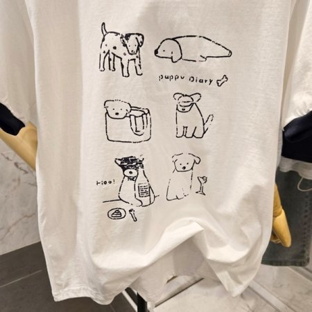강아지 배색 티셔츠