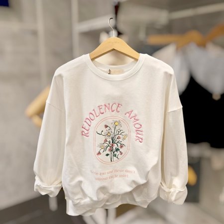 플라워 라운드 맨투맨티셔츠