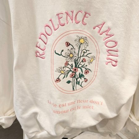 플라워 라운드 맨투맨티셔츠