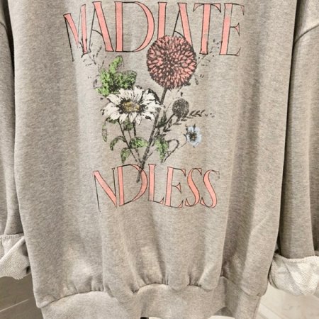 부케 프린트 맨투맨티셔츠