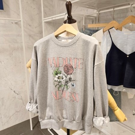 부케 프린트 맨투맨티셔츠