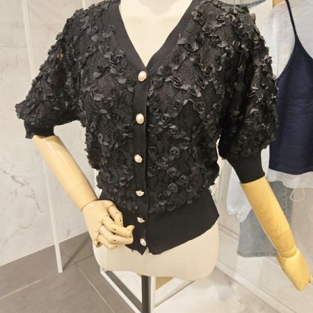 플라워 레이스 가디건