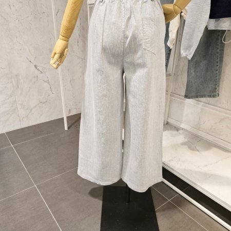 뒷밴딩 핀턱 와이드 팬츠