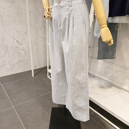 뒷밴딩 핀턱 와이드 팬츠