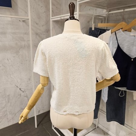 데이지 꽃 퍼프 가디건