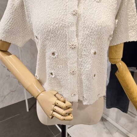 데이지 꽃 퍼프 가디건