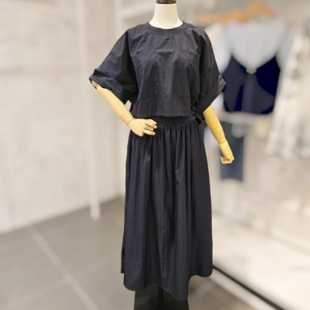 포켓 스트링 상의 스커트 세트