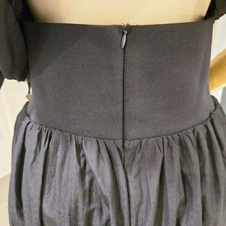 포켓 스트링 상의 스커트 세트