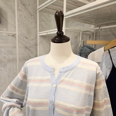 4색 줄무늬 가디건