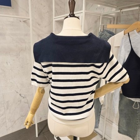 세일러 줄무늬 니트가디건