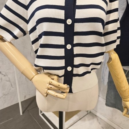 세일러 줄무늬 니트가디건