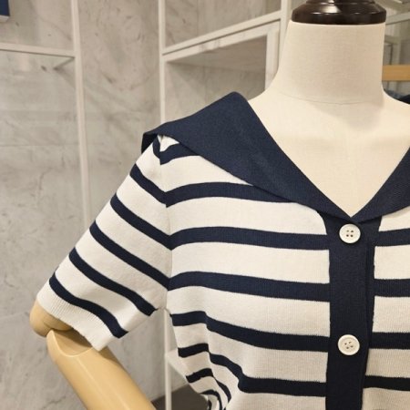 세일러 줄무늬 니트가디건