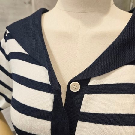 세일러 줄무늬 니트가디건