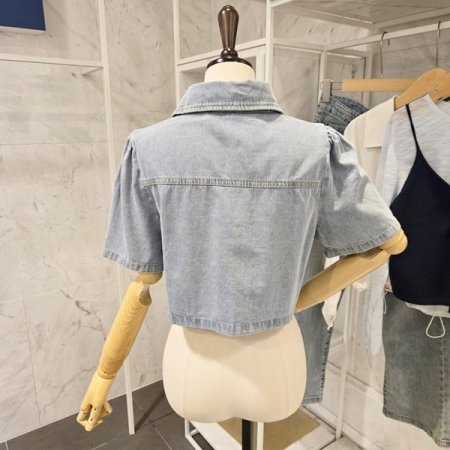 크롭 데님 자켓