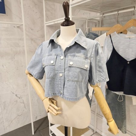 크롭 데님 자켓