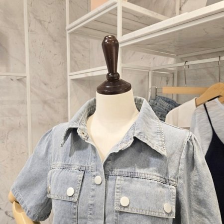크롭 데님 자켓