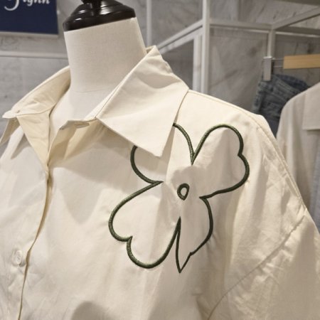 플라워 셔츠 스커트 세트