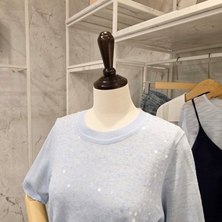 스팽글 라운드 니트