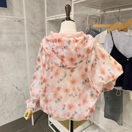 후드넥 플라워 집업점퍼