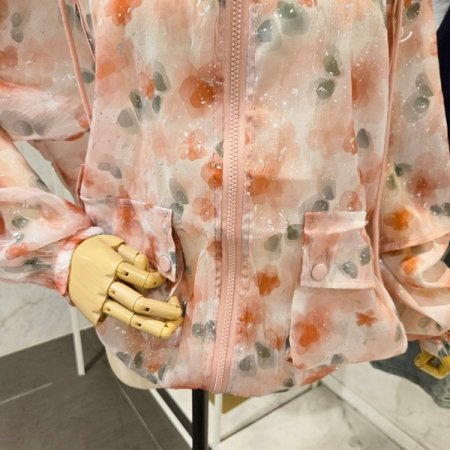 후드넥 플라워 집업점퍼