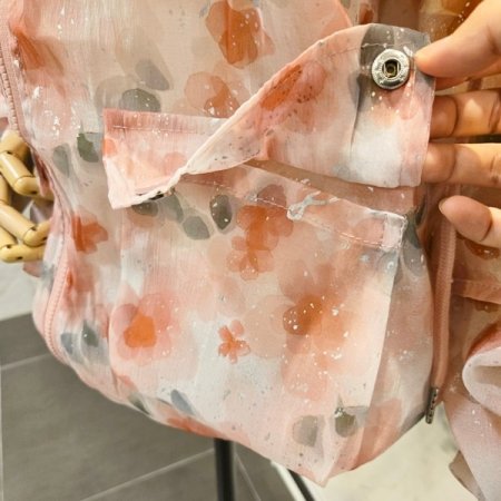 후드넥 플라워 집업점퍼