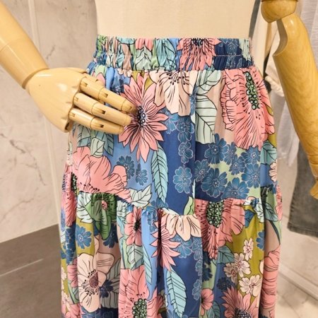 컬러풀 플라워 스커트