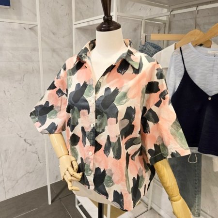 스케치 나염 셔츠