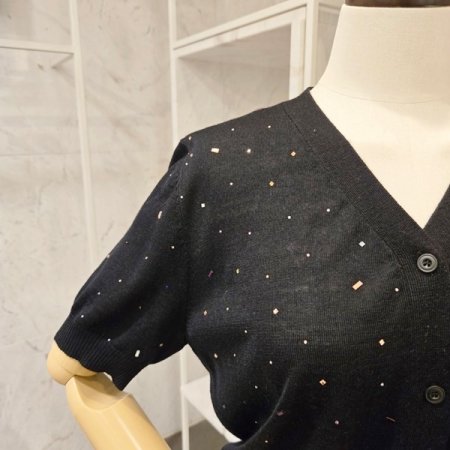 비즈장식 브이넥 가디건