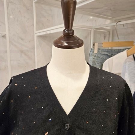 비즈장식 브이넥 가디건