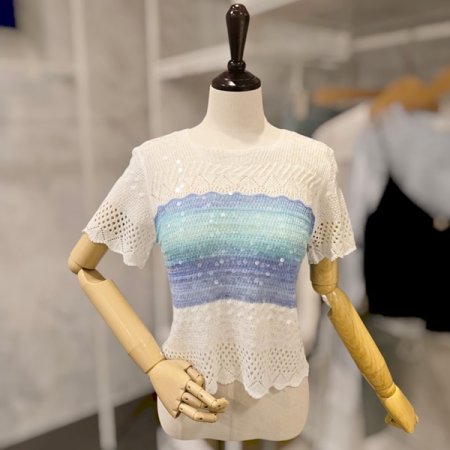 스팽글 물결 니트