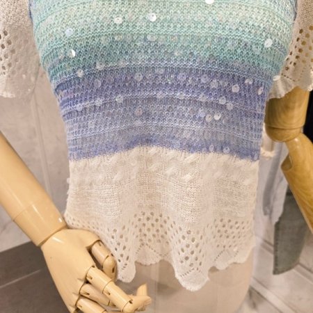 스팽글 물결 니트