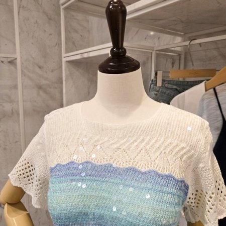 스팽글 물결 니트