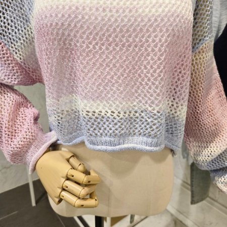 그물망 니트 끈 탑 세트