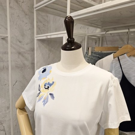꽃 셔링 티셔츠