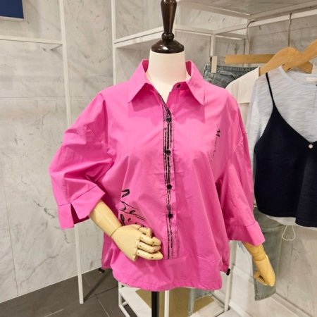 스트링 레터링 셔츠