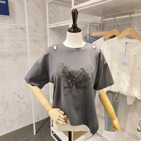 나비 트임 언발 티셔츠