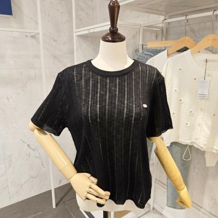 뒷 단추 라운드 니트