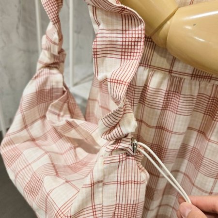 체크 원피스 가방 세트