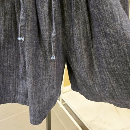 뒷 밴딩 핀턱 청 팬츠