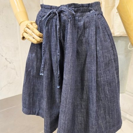 뒷 밴딩 핀턱 청 팬츠