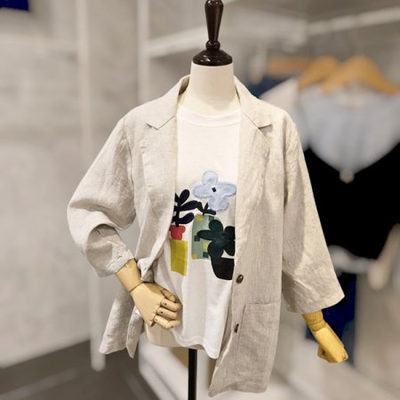 린넨 투버튼 자켓