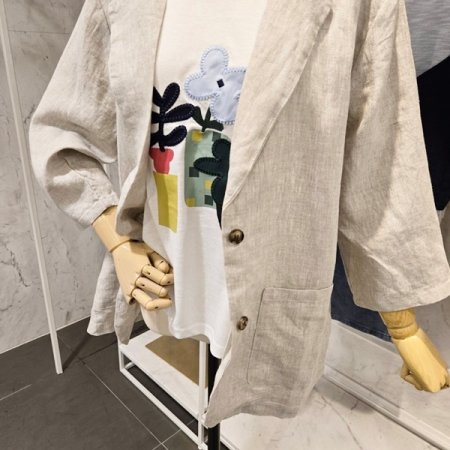 린넨 투버튼 자켓