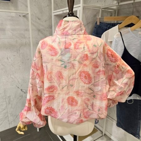 루즈핏 컬러플라워 집업점퍼